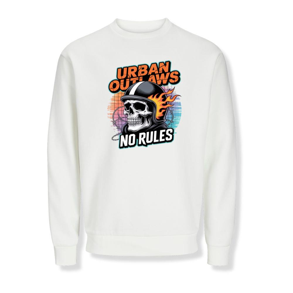 Urban Outlaws Skull Fire Biker Graphic Sweatshirts