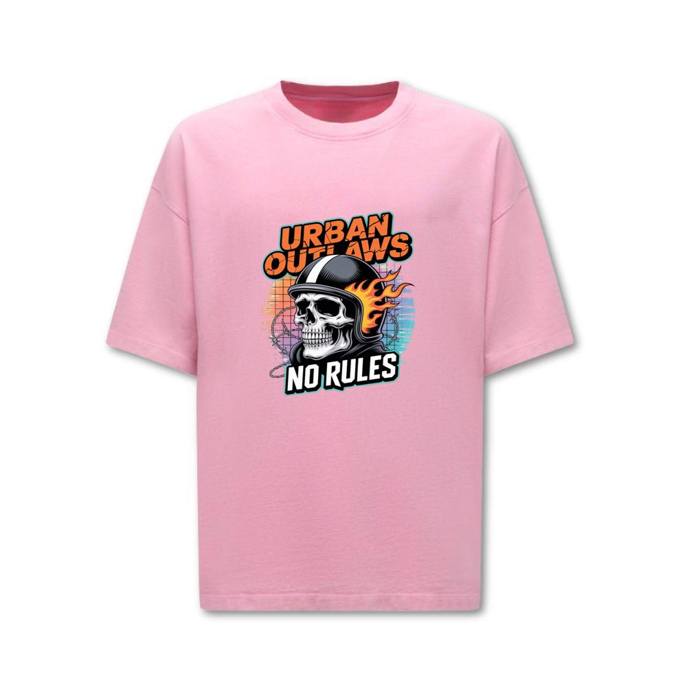 Urban Outlaws Skull Fire Biker Graphic T-Shirt