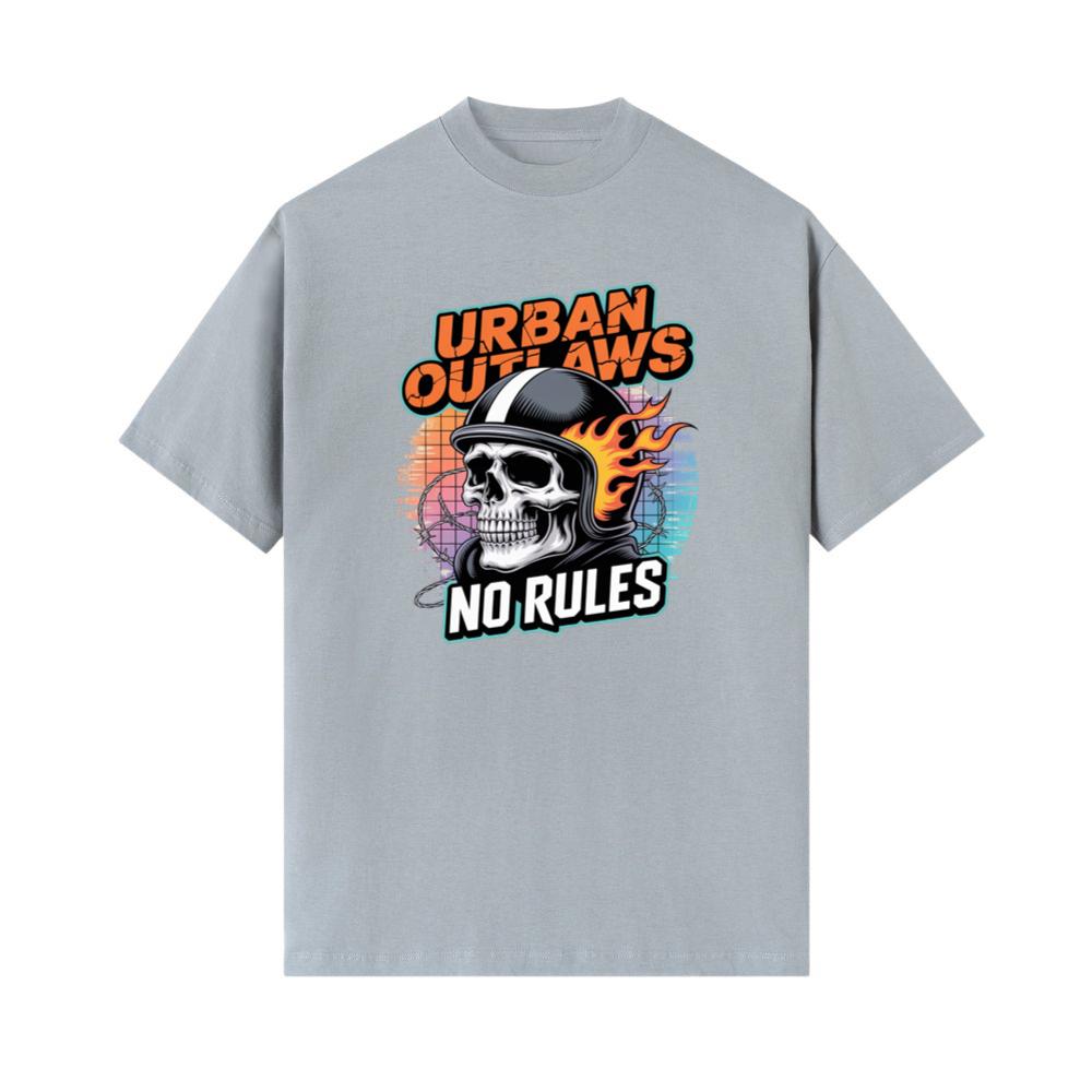 Urban Outlaws Skull Fire Biker Graphic T-Shirts - Image 2