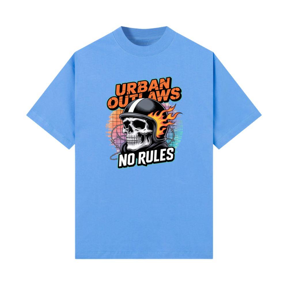 Urban Outlaws Skull Fire Biker Graphic T-Shirts