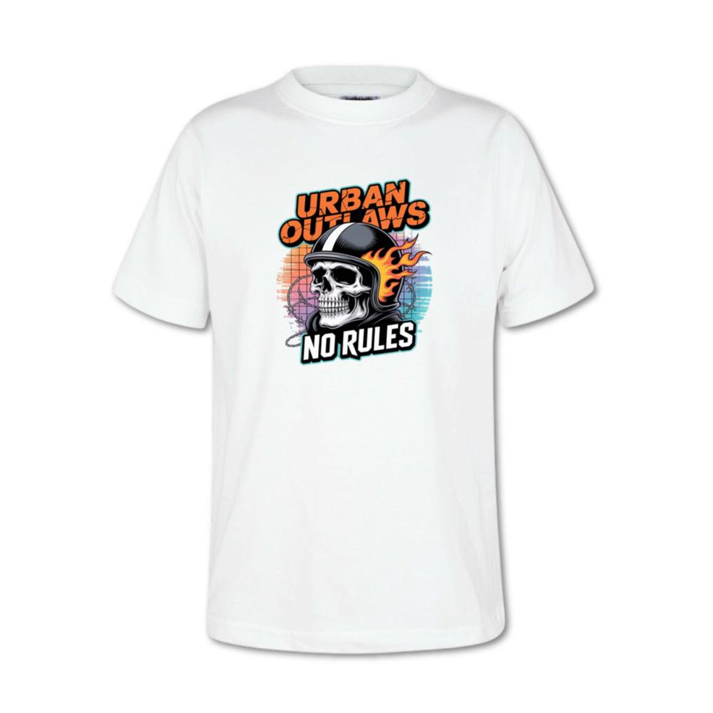 Urban Outlaws Skull Fire Biker Graphic T-Shirts