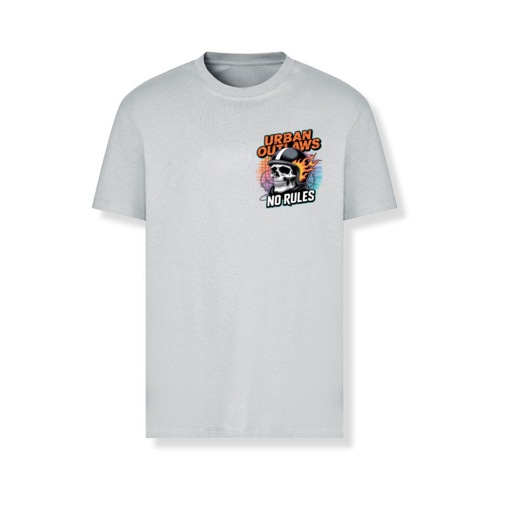 Urban Outlaws Skull Fire Biker Graphic T-Shirts