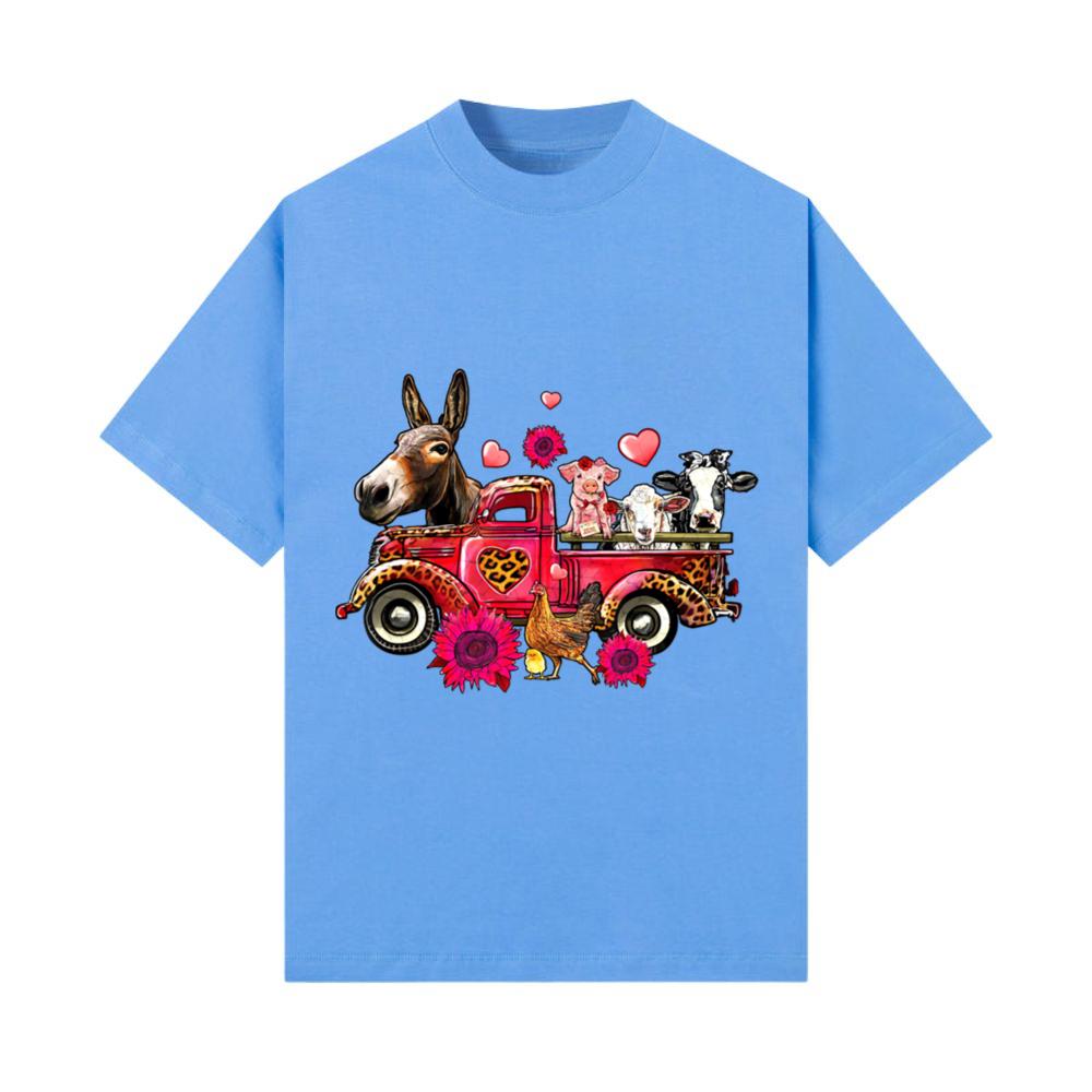 Valentine s Day Leopard Sunflower Farm Animals Tru T-Shirt