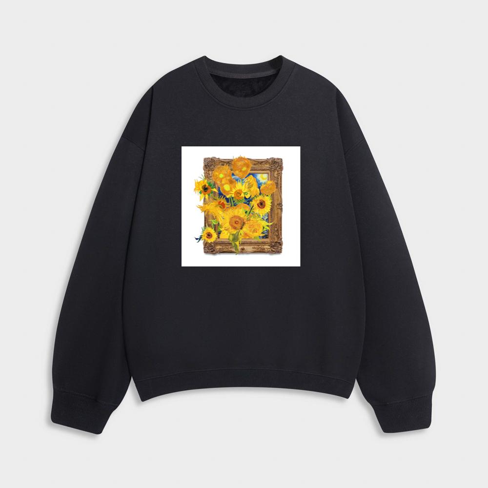 Van Gogh's 'Sunflowers' and 'Starry Night' Fusion Sweatshirt