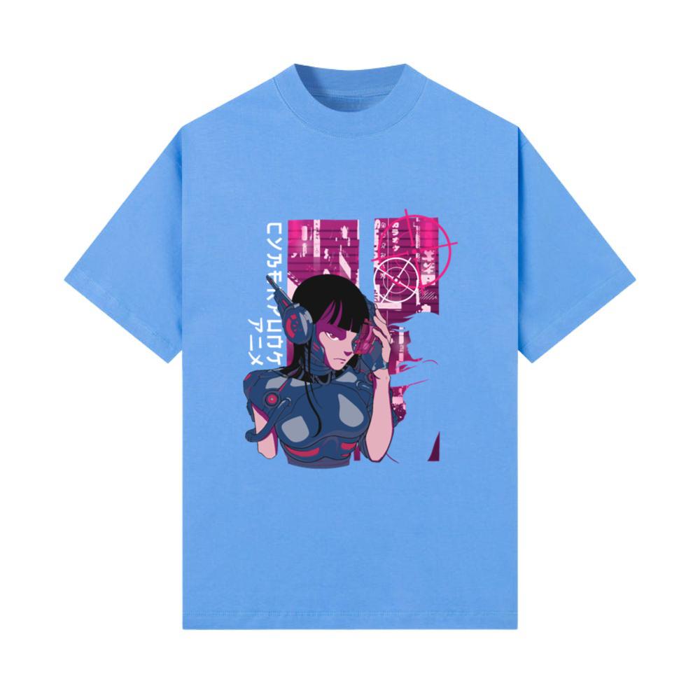 Vaporwave Anime City Aesthetic Cyborg Sci Fi Manga T-Shirt