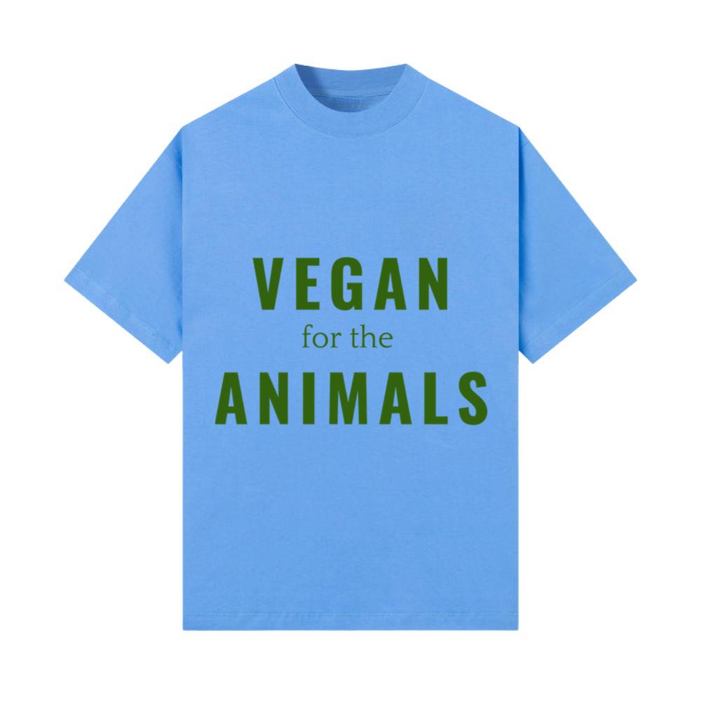 Vegan for the Animals in Green _ Vegan FTA Design T-Shirt