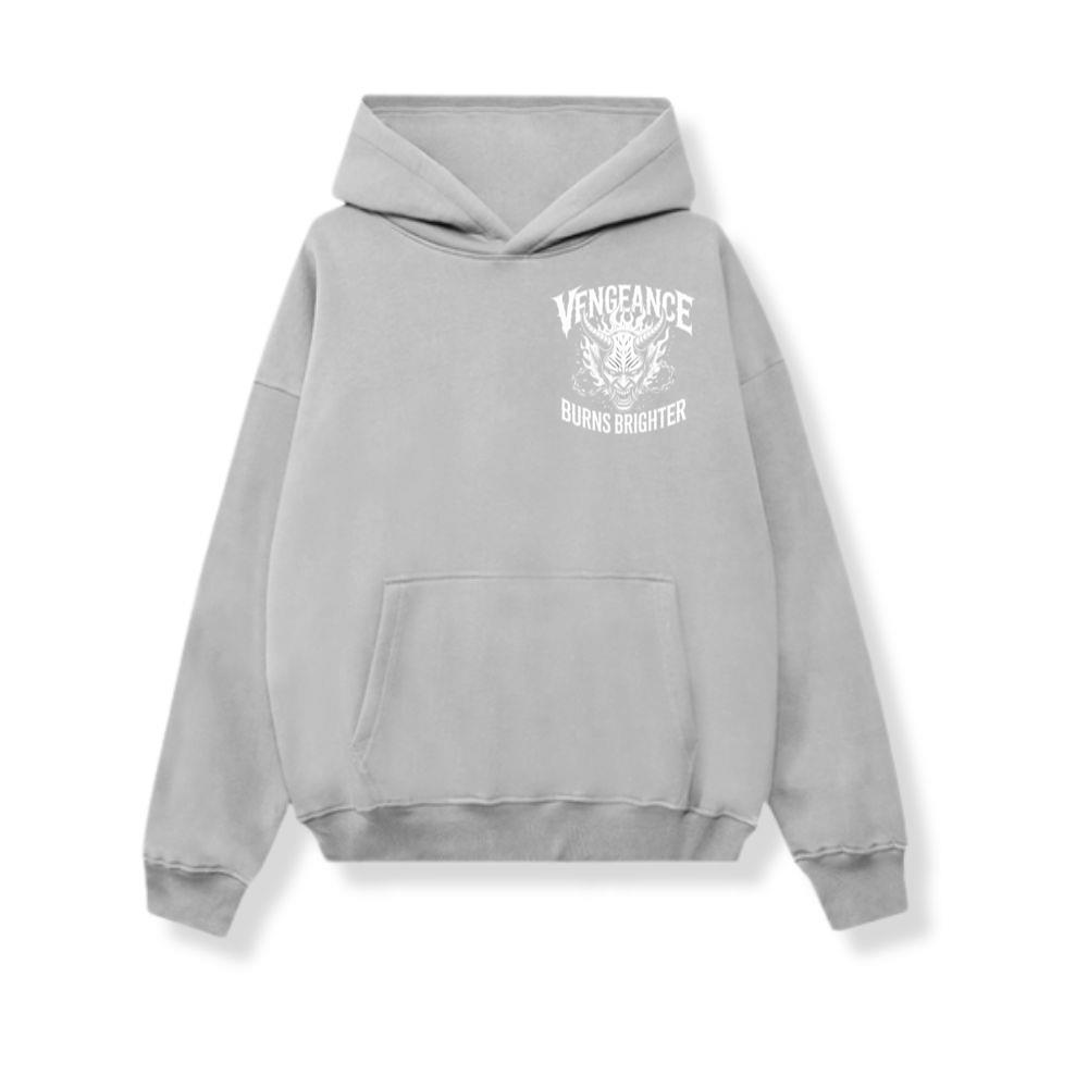 Vengeance Burns Brighter Skull Horror Design Hoodie