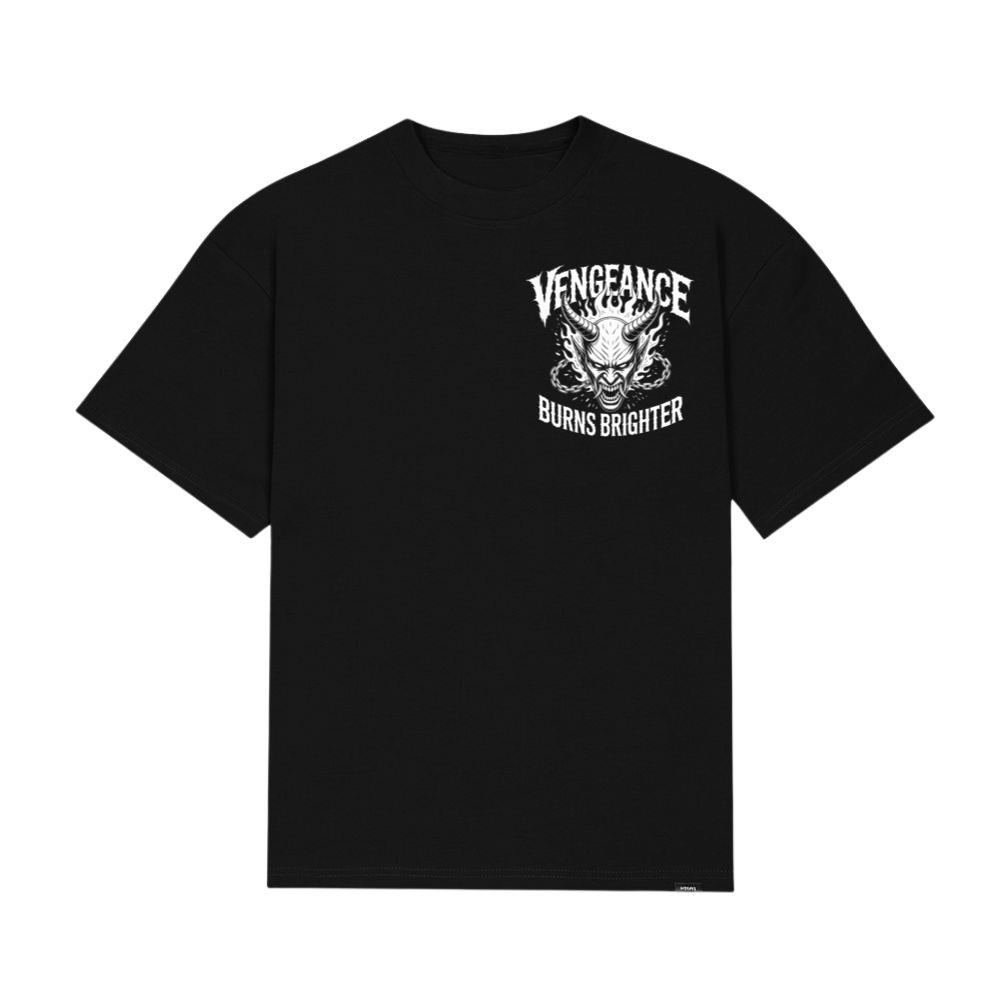 Vengeance Burns Brighter Skull Horror Design T-Shirt