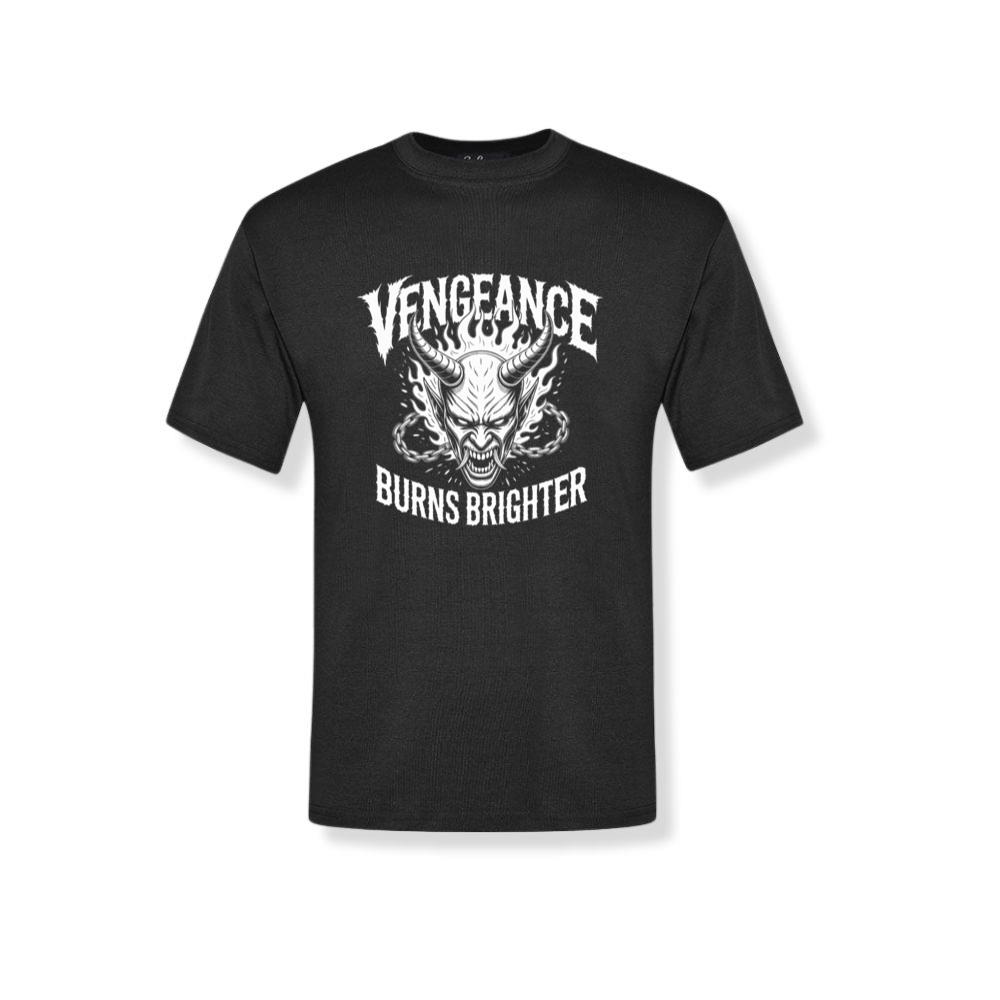 Vengeance Burns Brighter Skull Horror Design T-Shirt