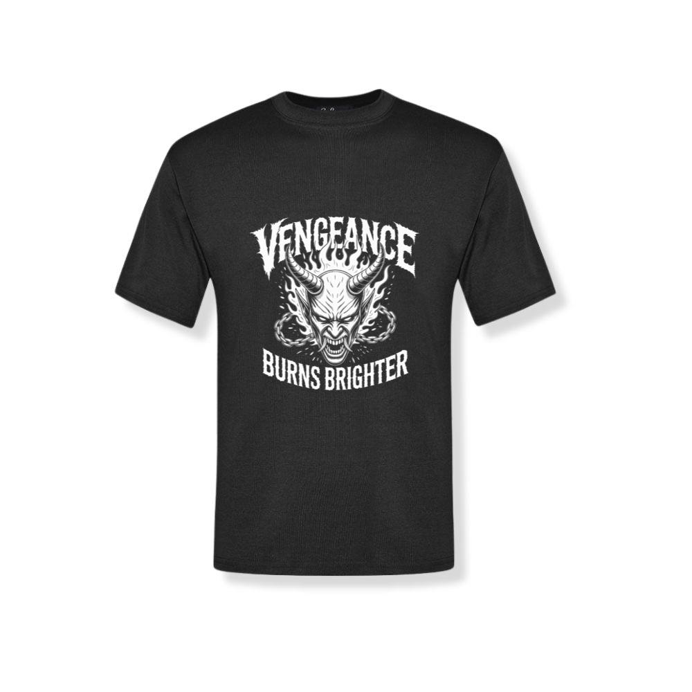 Vengeance Burns Brighter Skull Horror Design T-Shirt