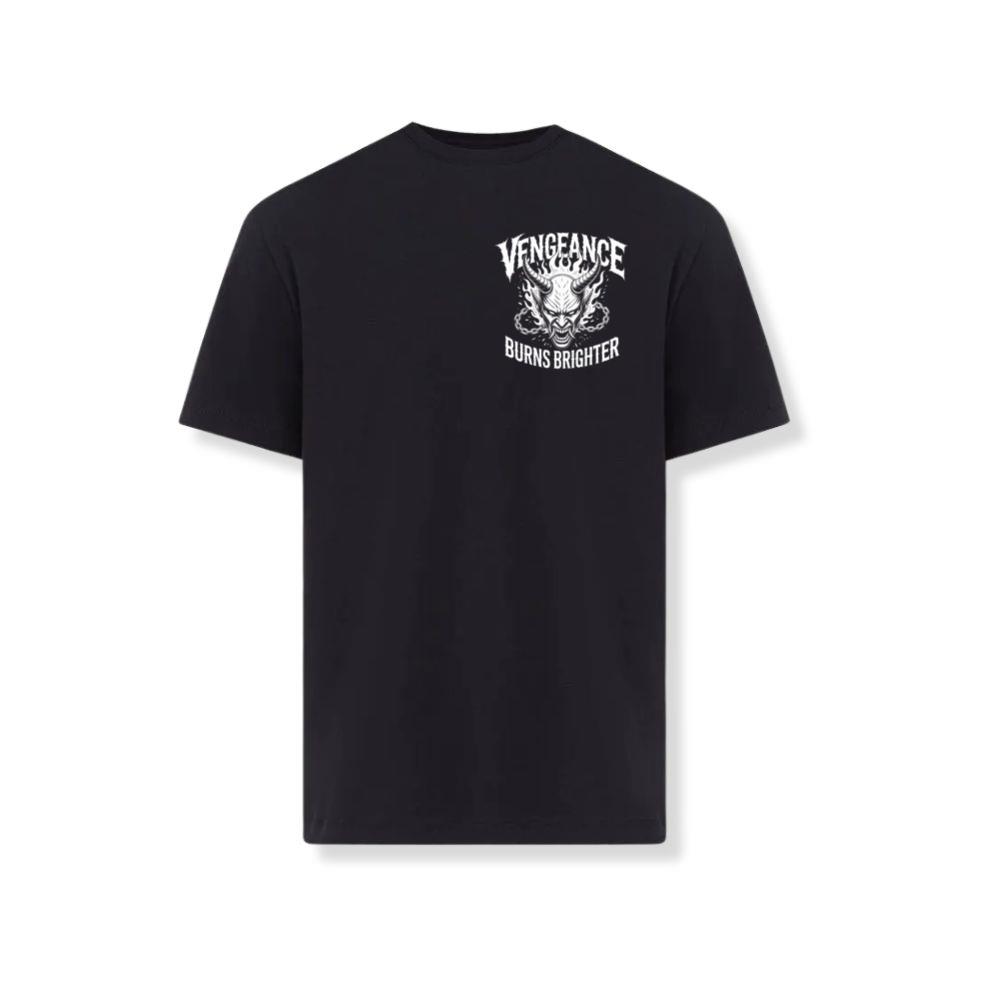 Vengeance Burns Brighter Skull Horror Design T-Shirt