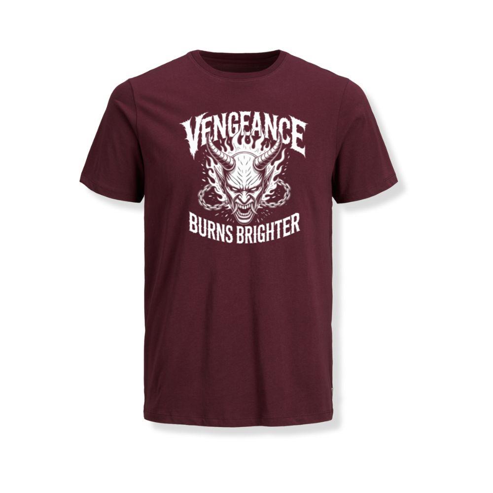 Vengeance Burns Brighter Skull Horror Design T-Shirt - Image 3