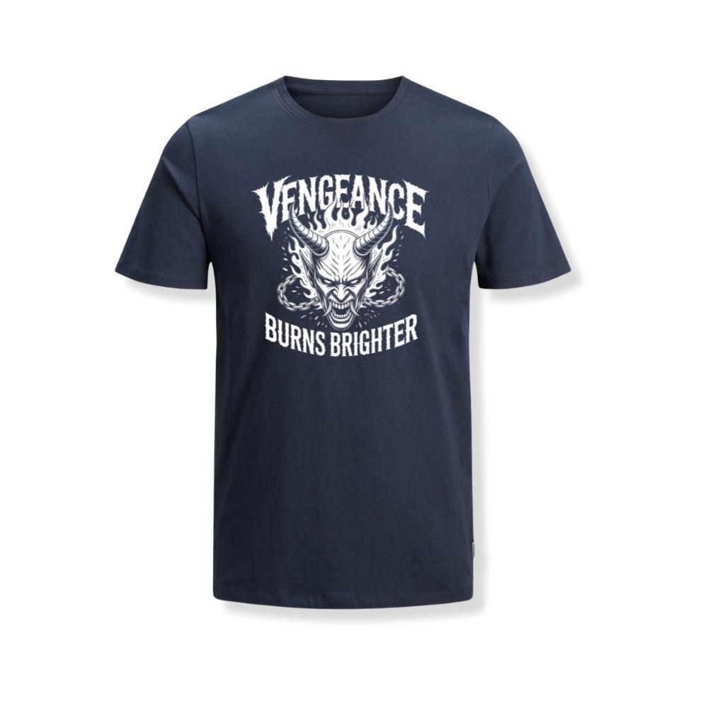 Vengeance Burns Brighter Skull Horror Design T-Shirt - Image 2