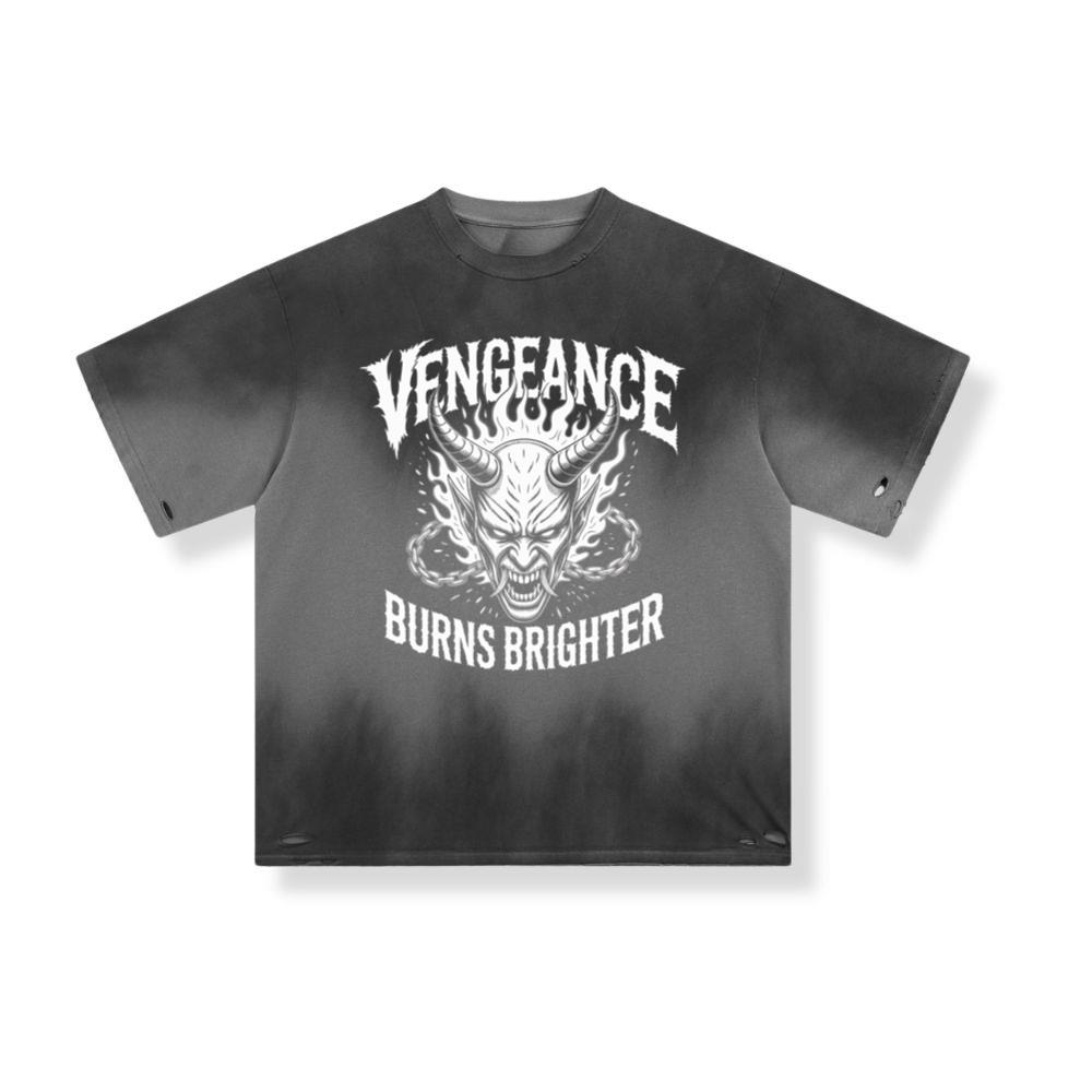 Vengeance Burns Brighter Skull Horror Design T-Shirt