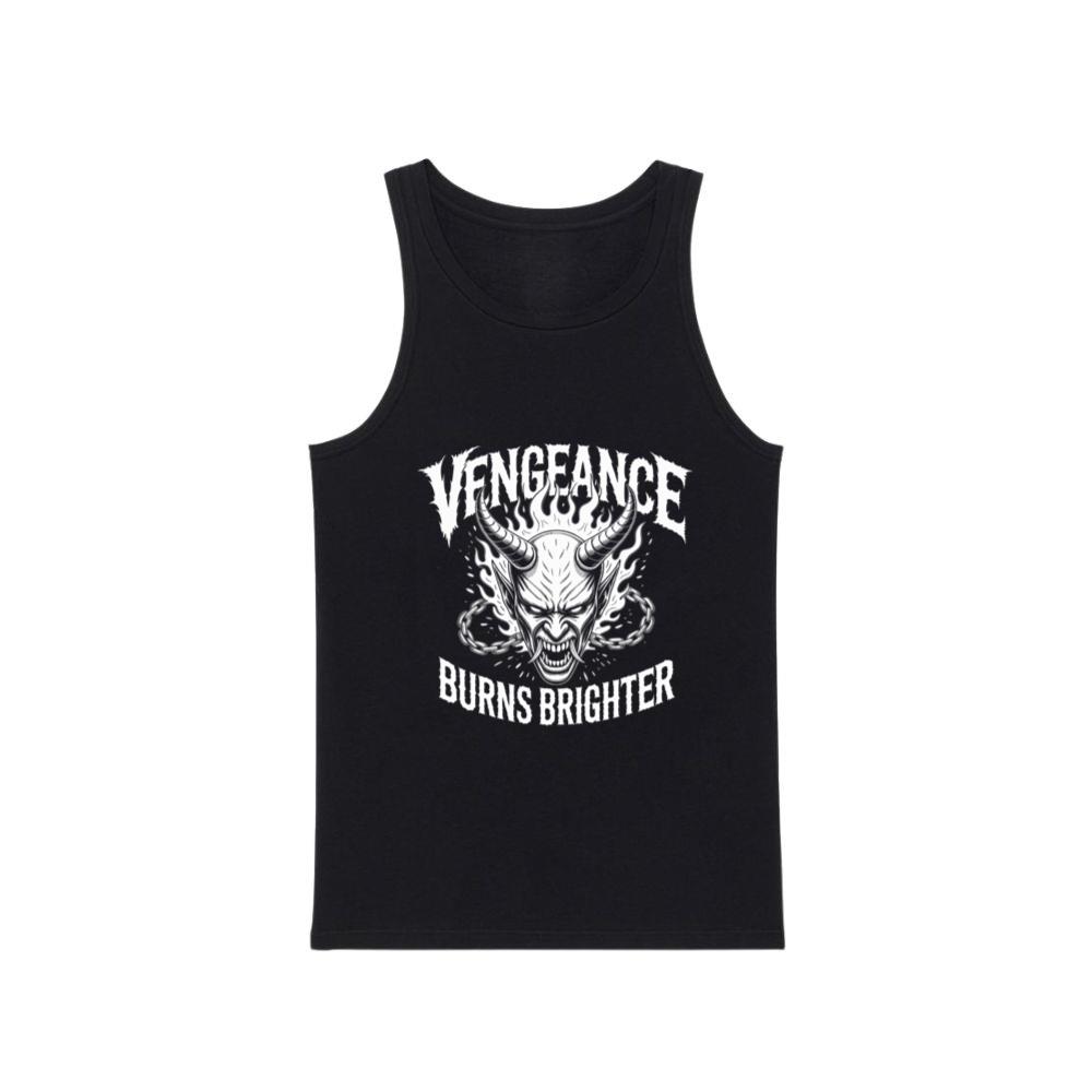 Vengeance Burns Brighter Skull Horror Design Tank Top