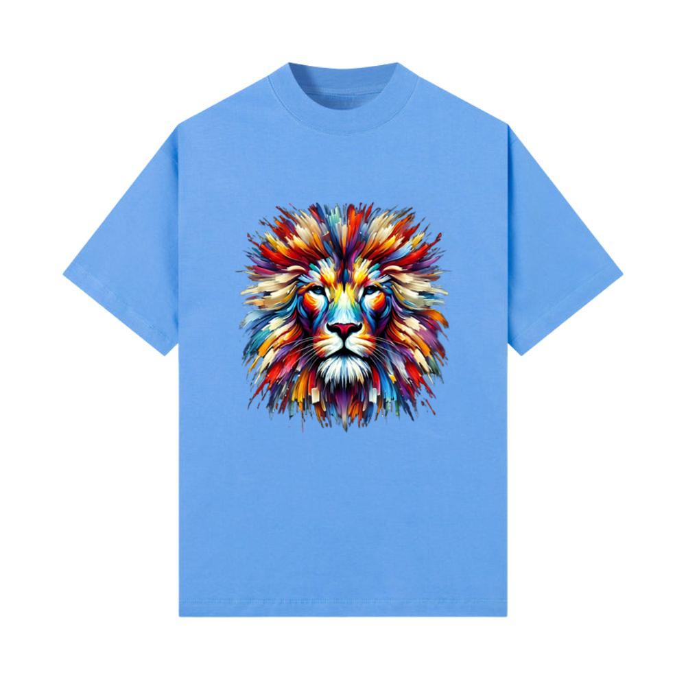Vibrant Abstract Lion Multicolor Animal Lover Funn T-Shirt