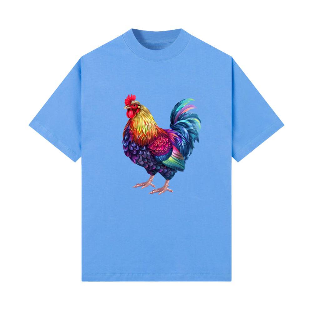 Vibrant Chicken Rainbow Rooster Artful Animal T-Shirt