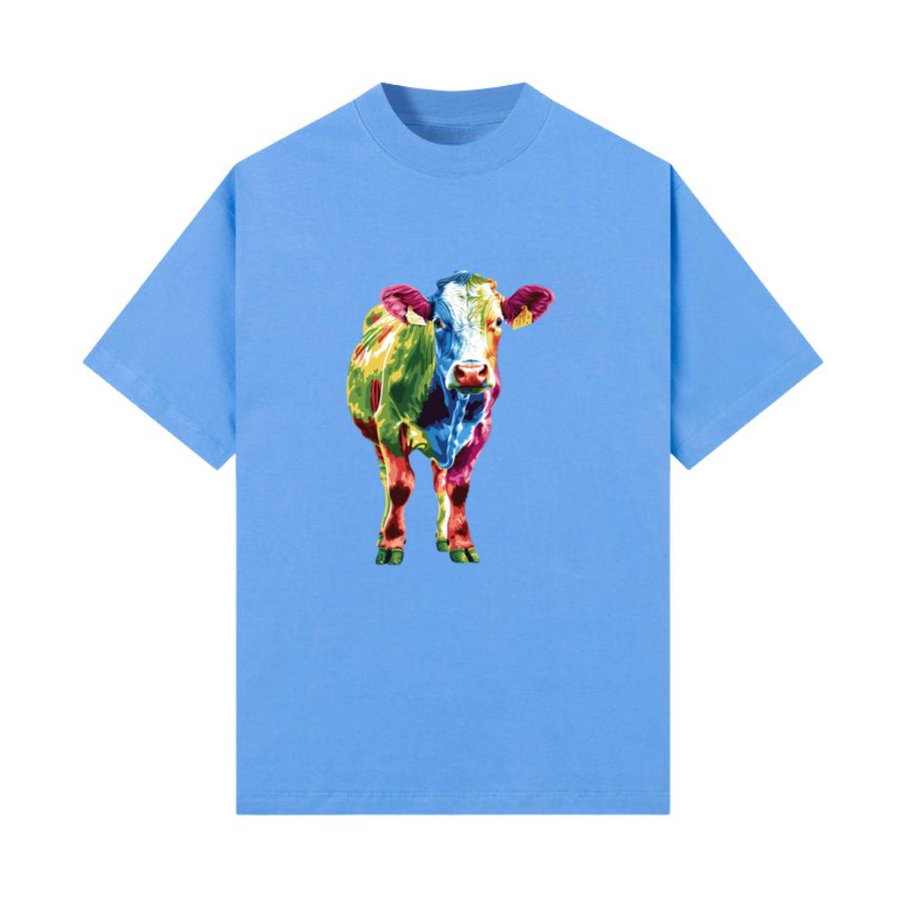 Vibrant Cow Rainbow Art for Animal Lovers T-Shirt