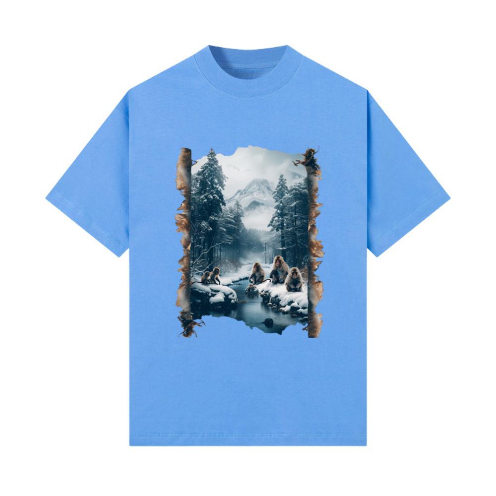Vintage Animal Macaque Winter Monkey Japanese Art_1 T-Shirt