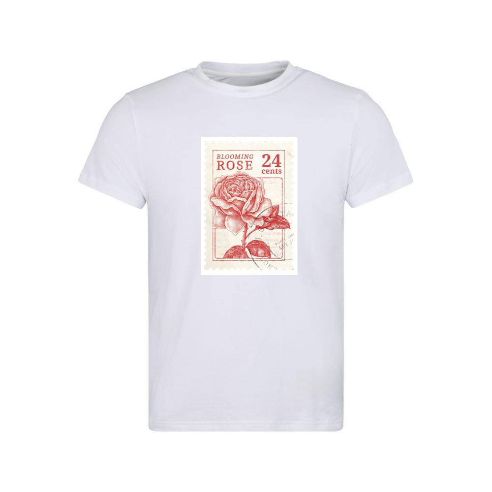 Vintage Blooming Rose Stamp T-Shirts
