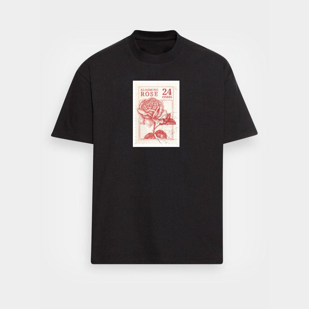 Vintage Blooming Rose Stamp T-Shirts