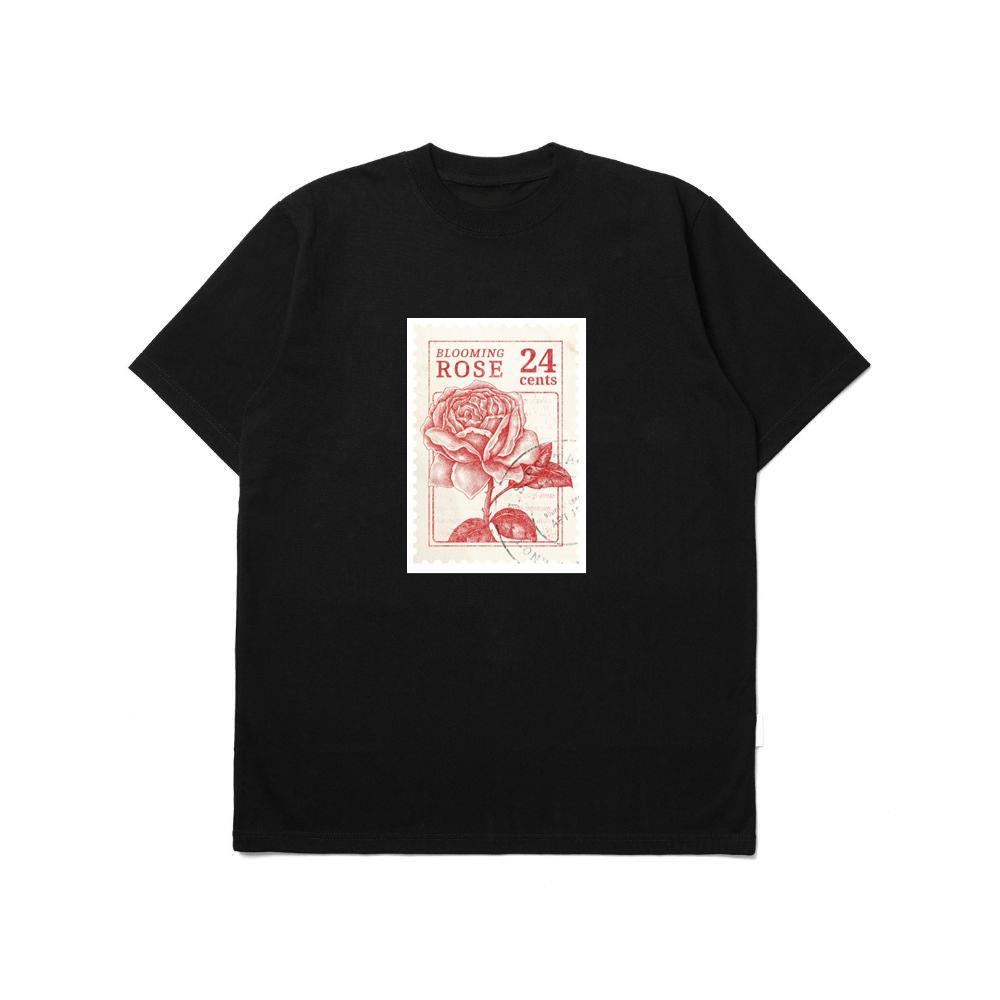 Vintage Blooming Rose Stamp T-Shirts