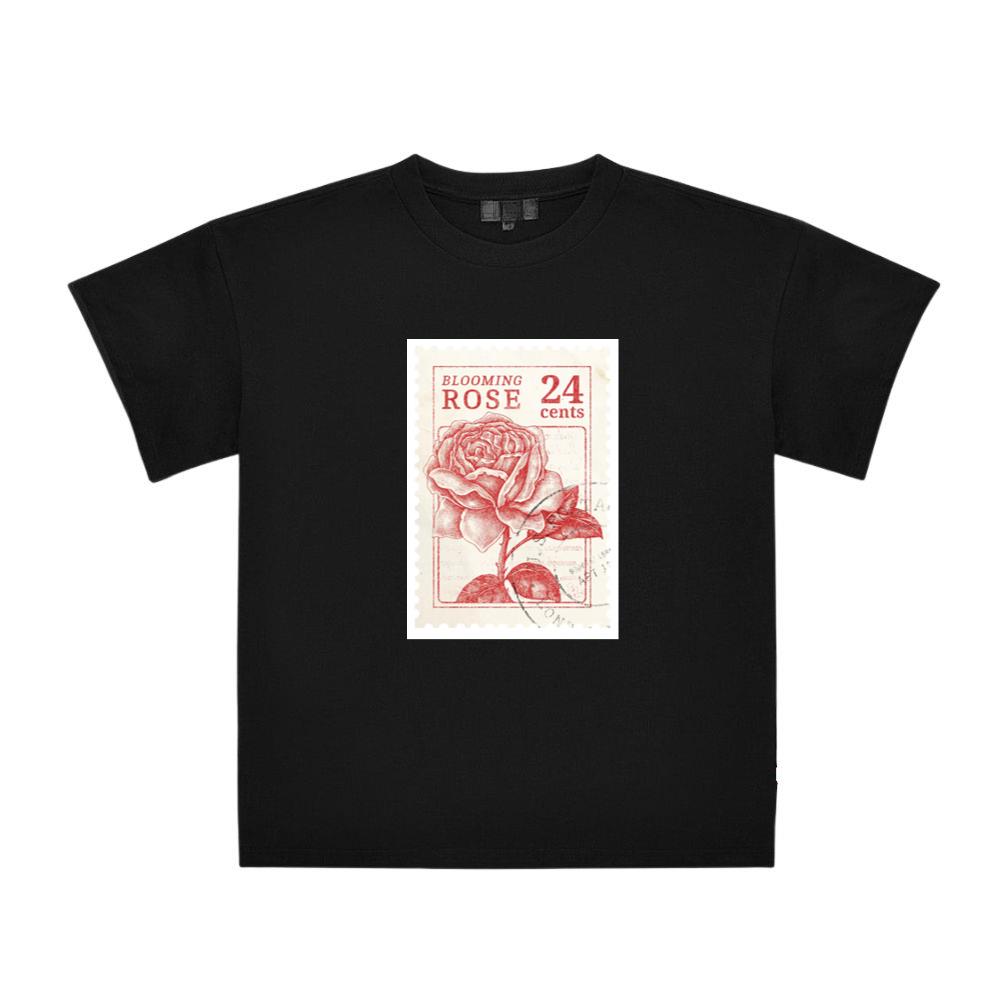 Vintage Blooming Rose Stamp T-Shirts