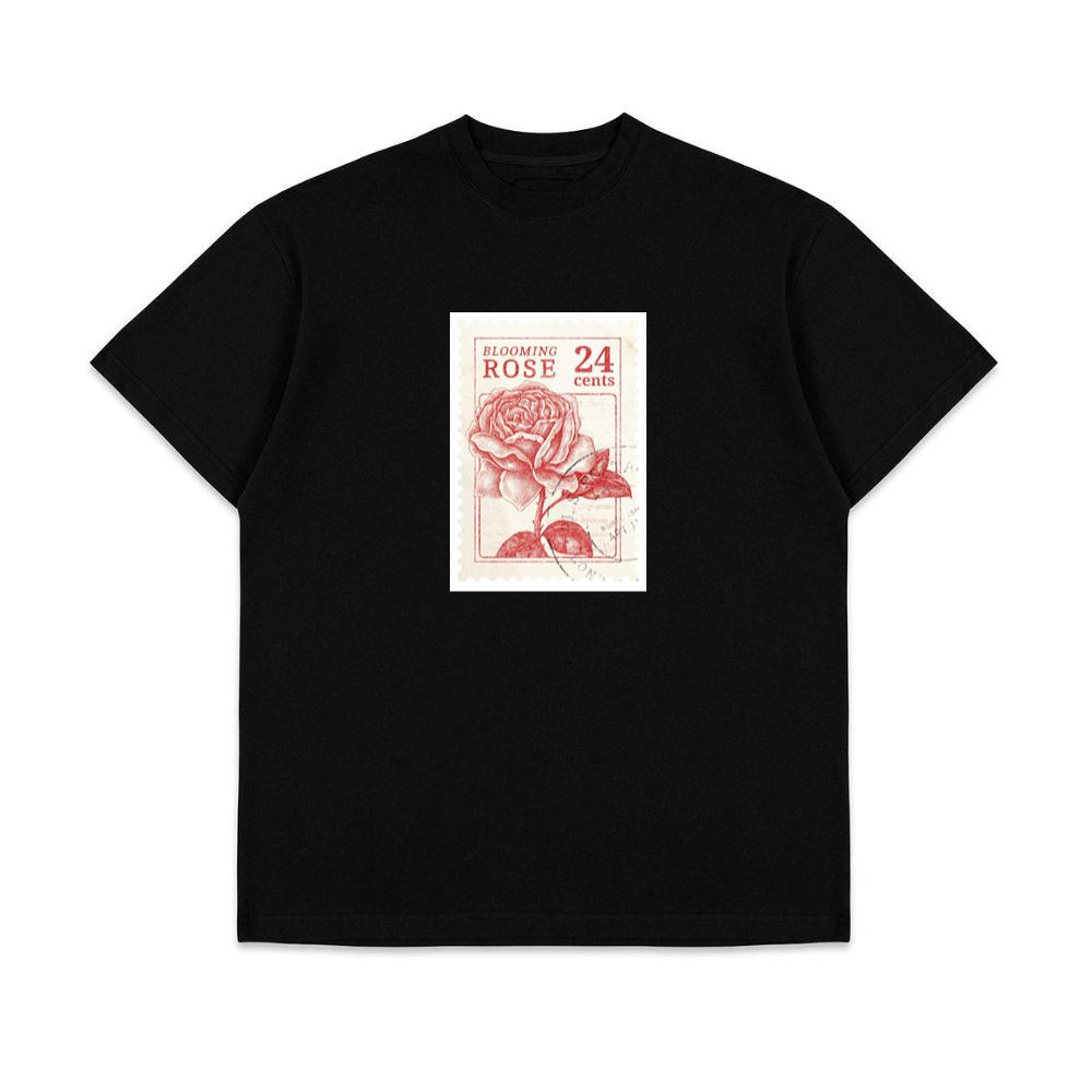 Vintage Blooming Rose Stamp T-Shirts