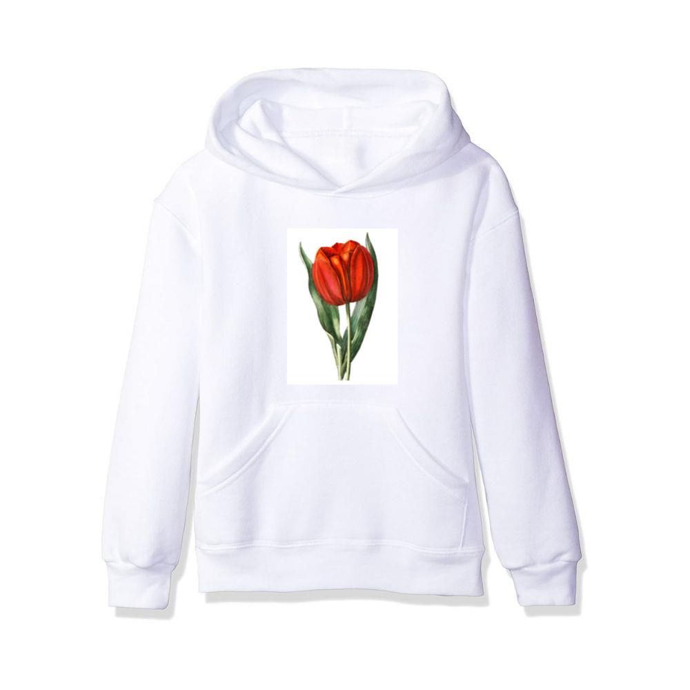 Vintage Botanical Red Tulip Illustration Hoodies