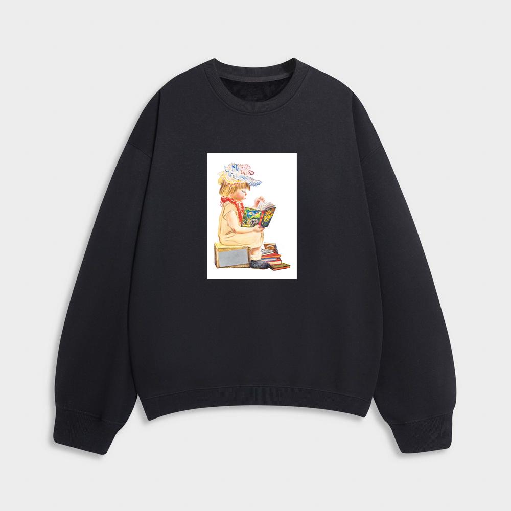 Vintage Child Reading a Book Sweatshirt
