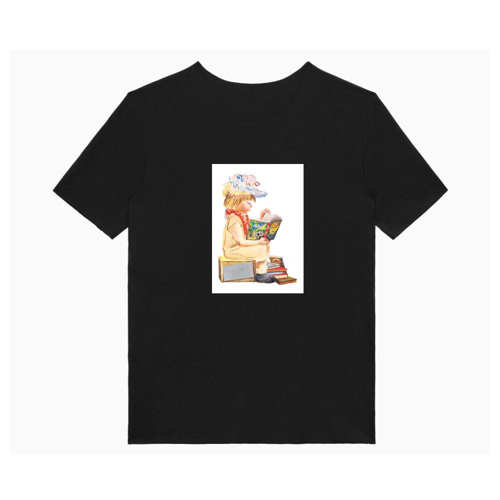 Vintage Child Reading a Book T-Shirts