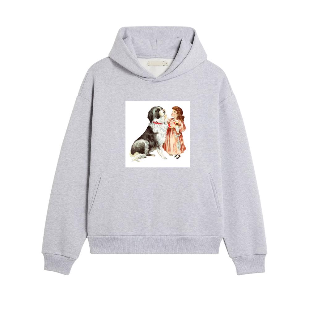 Vintage Girl and Her Loyal Dog Hoodies