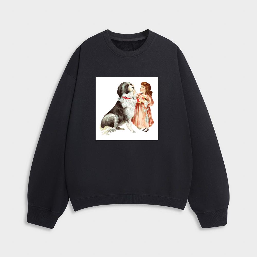 Vintage Girl and Her Loyal Dog Sweatshirt