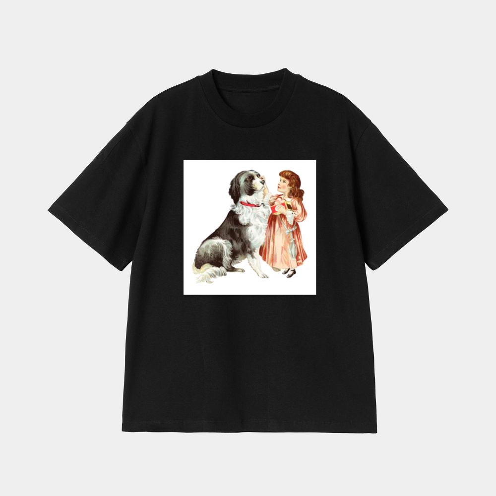Vintage Girl and Her Loyal Dog T-Shirt
