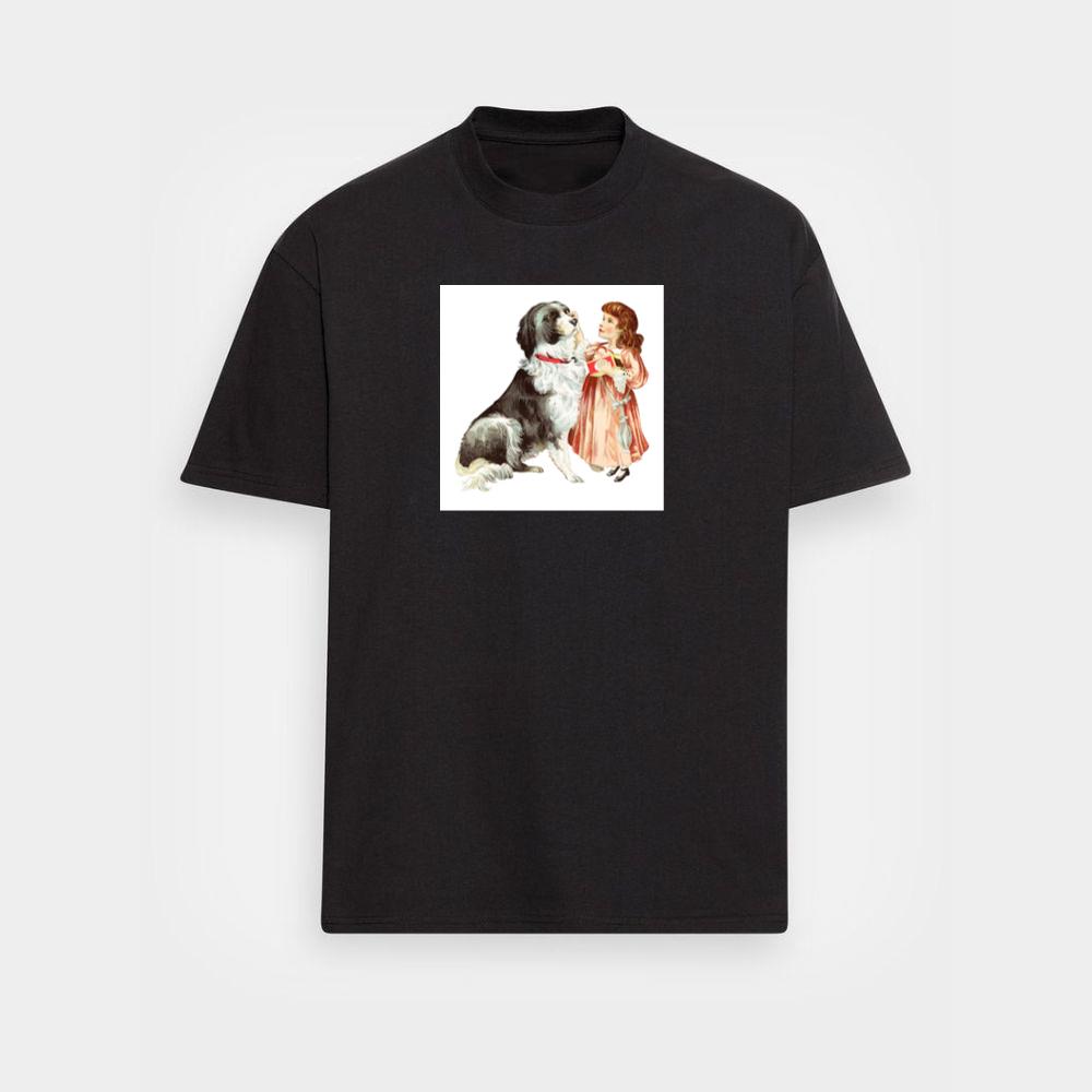 Vintage Girl and Her Loyal Dog T-Shirts