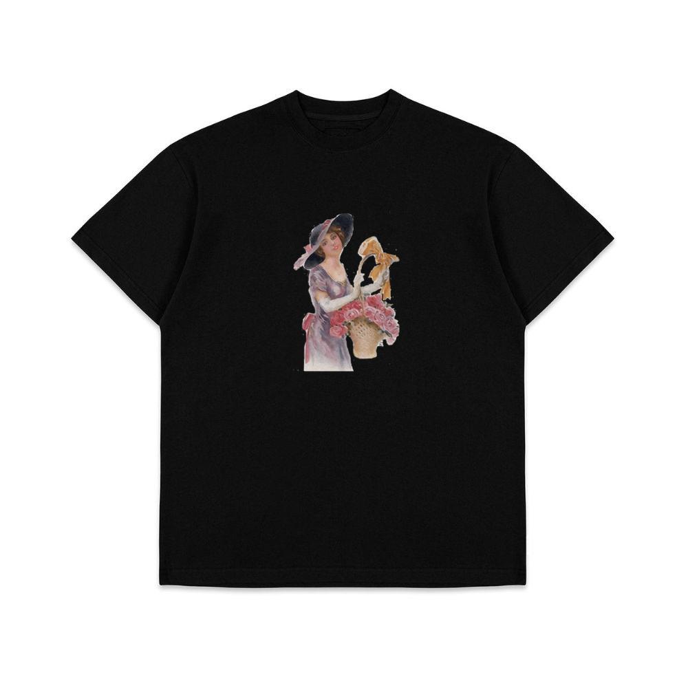 vintage lady with flowers painting T-Shirts