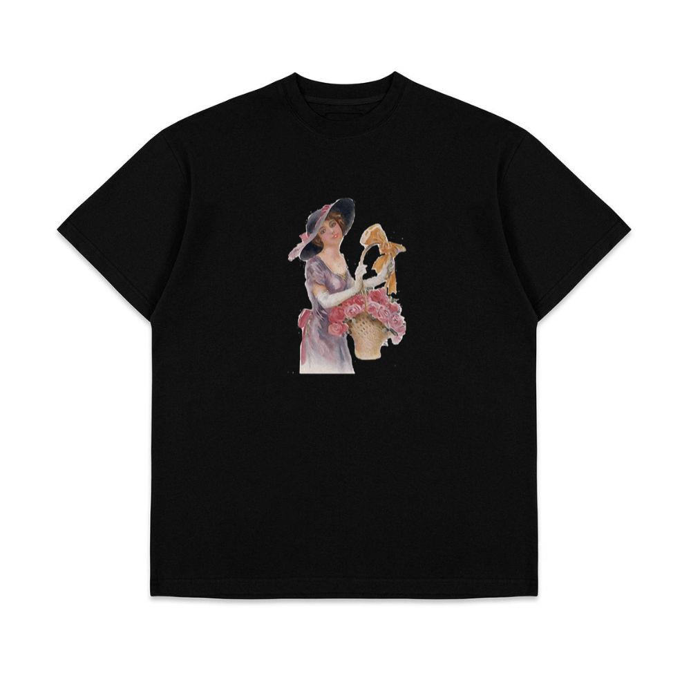 vintage lady with flowers painting T-Shirts