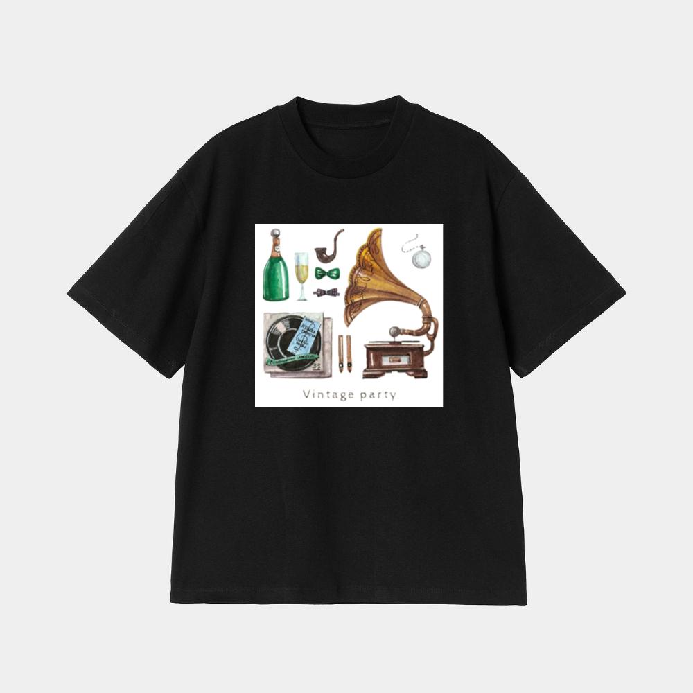 Vintage Party with Gramophone and Records T-Shirt