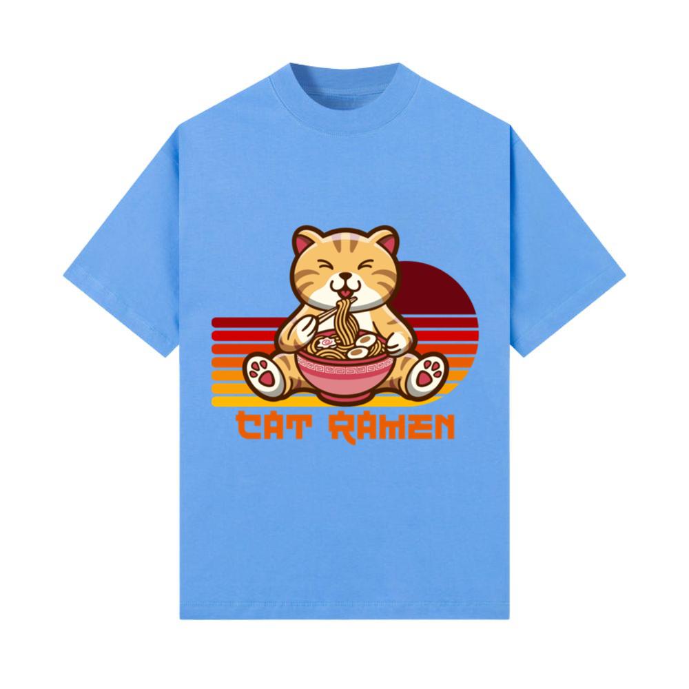 Vintage Ramen Cat Kawaii Anime Japanese Kawaii Nek T-Shirt