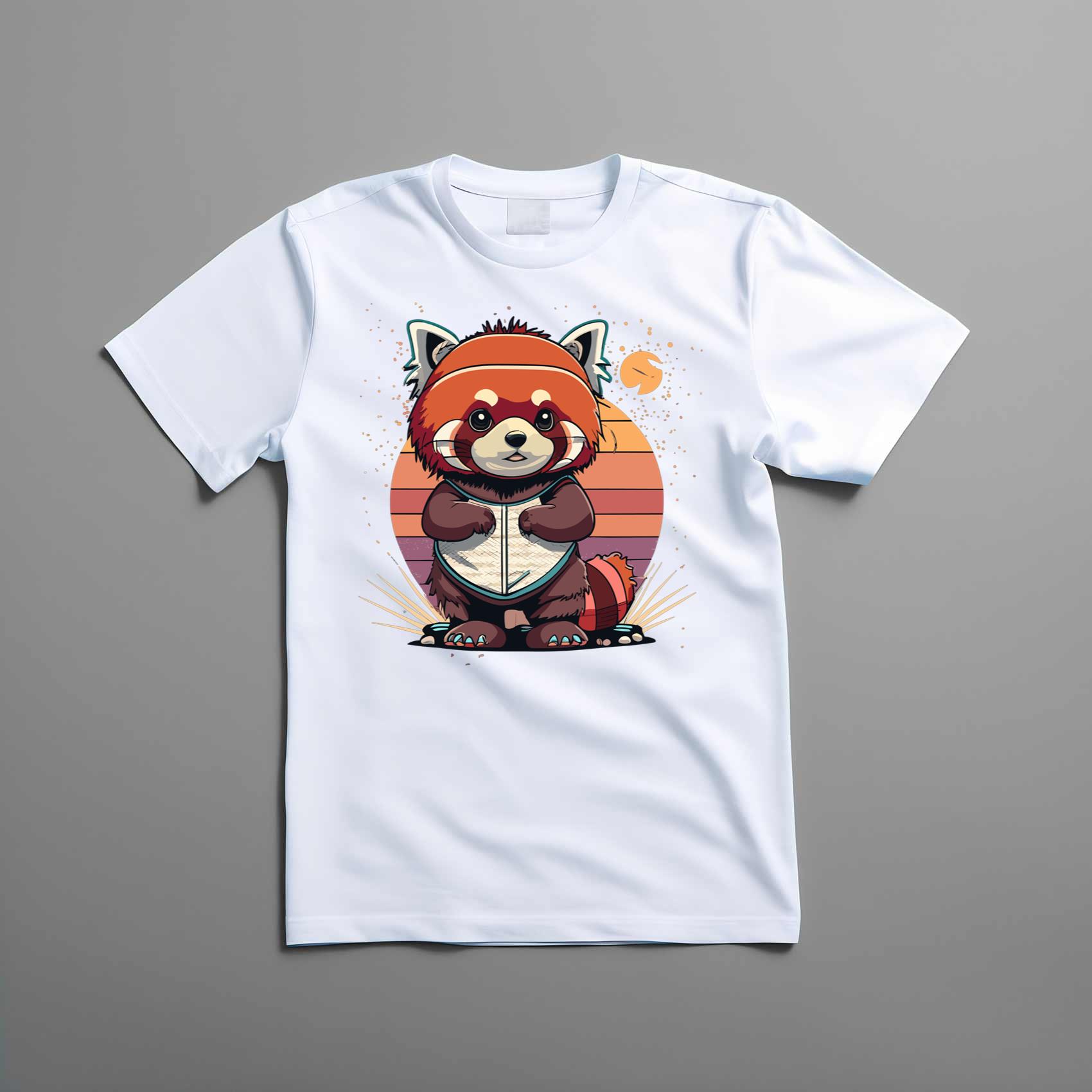 Vintage Red Panda Cute Kid Tee Shirt