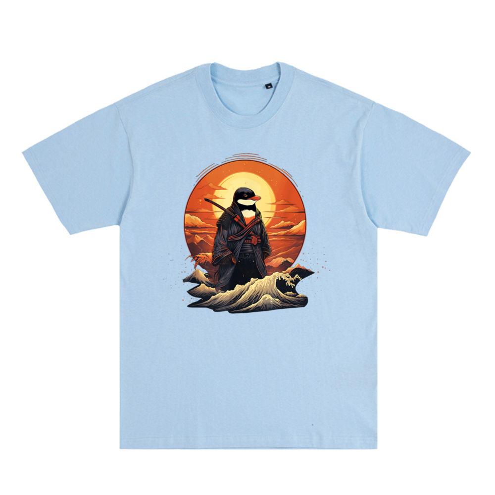 Vintage samurai Penguin on Japanese ninja art Penguin T-Shirt 