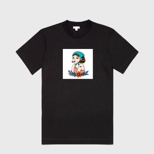 Vintage Tattoo Style Woman with Flower T-Shirts