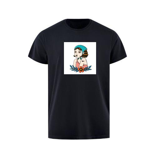 Vintage Tattoo Style Woman with Flower T-Shirts