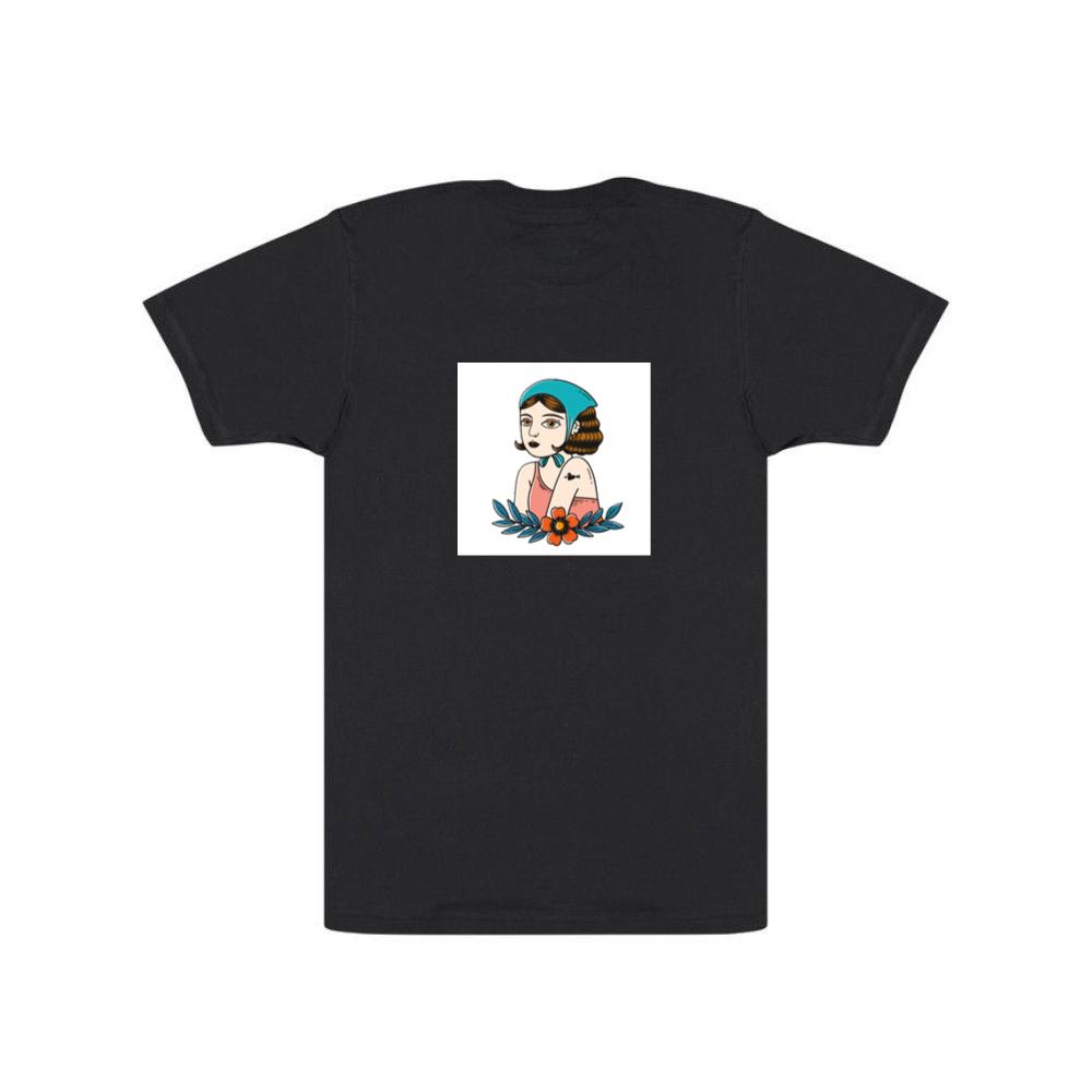 Vintage Tattoo Style Woman with Flower T-Shirts