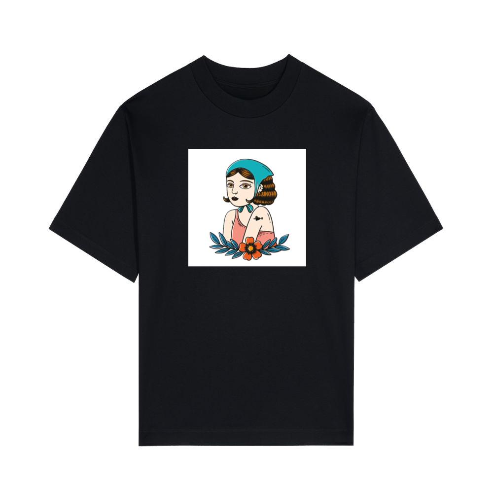Vintage Tattoo Style Woman with Flower T-Shirts