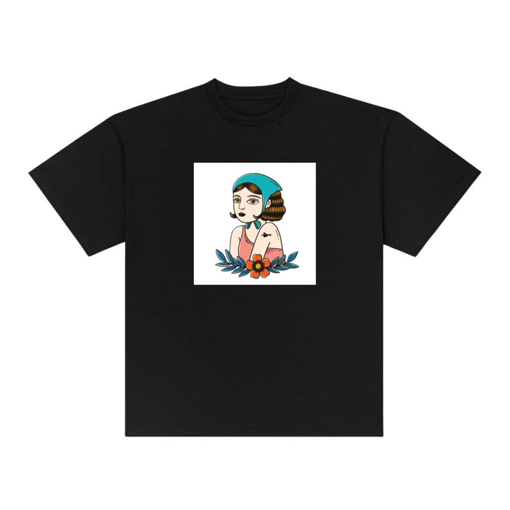 Vintage Tattoo Style Woman with Flower T-Shirts