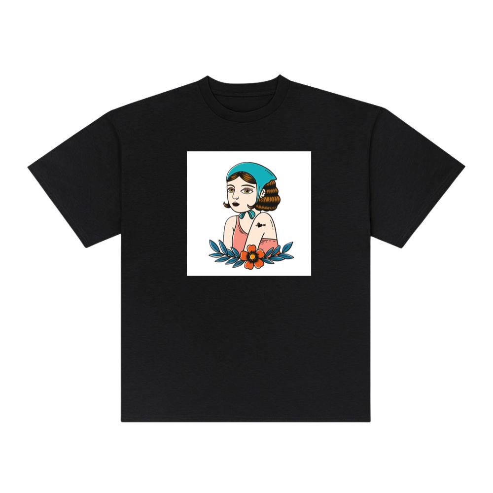 Vintage Tattoo Style Woman with Flower T-Shirts