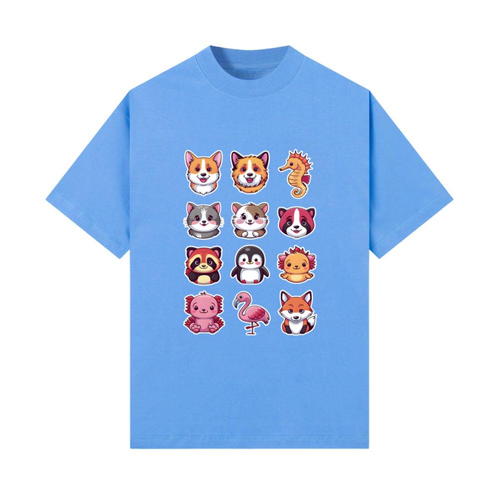 Vivid Cartoon Animal Stickers_ T-Shirt