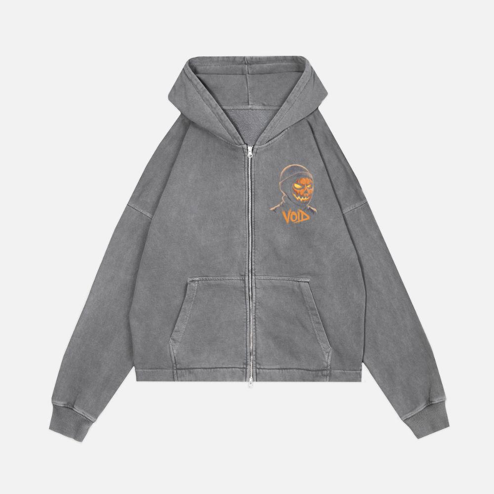 Void Pumpkin Head Hoodie Mask Design Zip Hoodie - Image 4