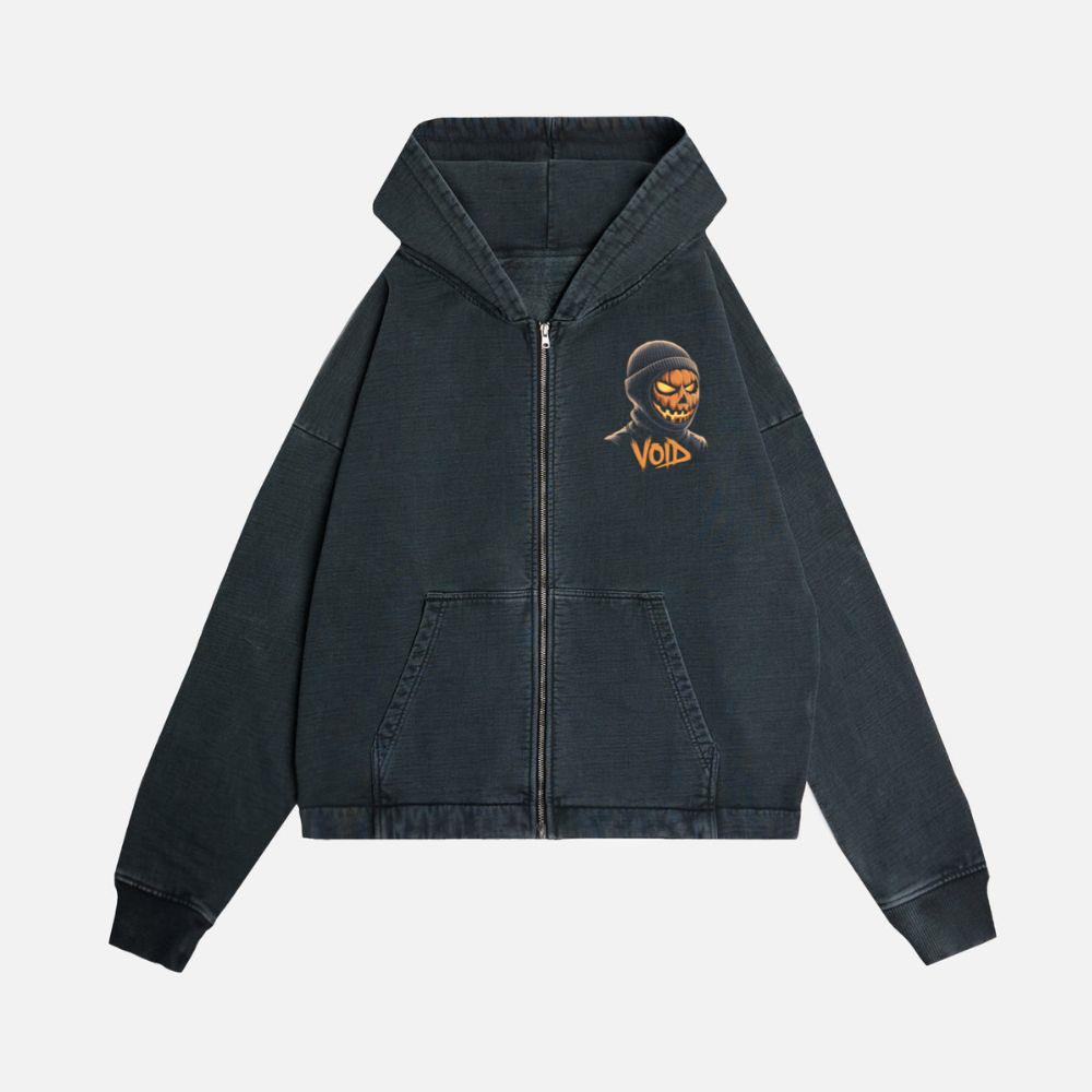 Void Pumpkin Head Hoodie Mask Design Zip Hoodie Kelyee